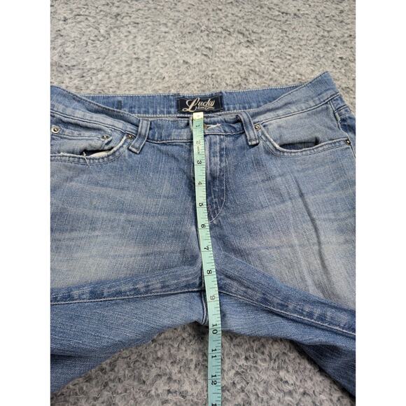 Lucky Brand Jeans Women 6 Blue Classic Rider Crop Distressed Casual Normcore - Picture 7 of 10